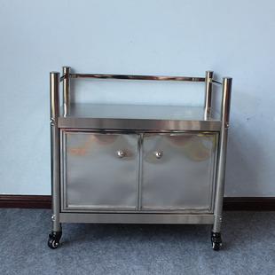 70高带柜门不锈钢微波炉置物架二层家G用储物架烤箱架子落地餐边