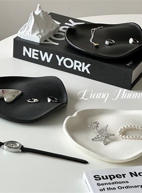 创意设计陶瓷首饰收n纳托盘饰品展示架玄关收纳家居软装艺术感摆