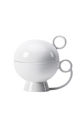 树脂小茶杯茶具套装 白色汁斗杯家居用品 Q样板间橱柜陶瓷摆件