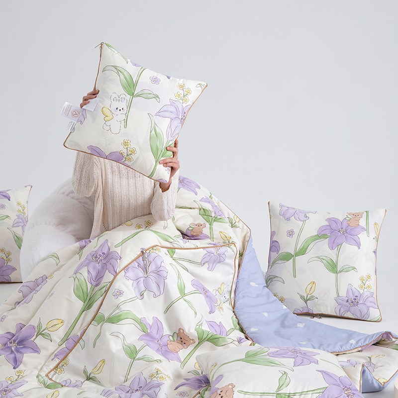 全棉 抱枕被子j两用车用午睡毯子二合一空调枕头被折叠靠枕夏凉被