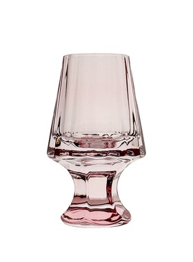 女士粉色中古闻香杯条纹r法式威士忌酒杯果酒杯创意水晶玻璃小酒