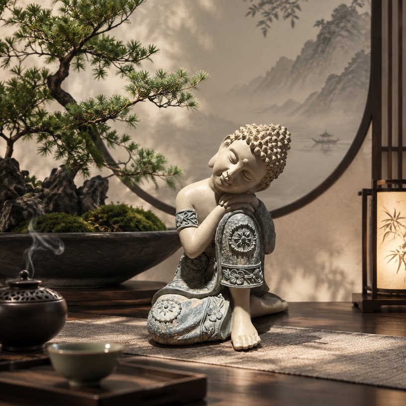 中式禅意佛像茶桌摆件