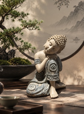 中式禅意佛像茶桌摆件