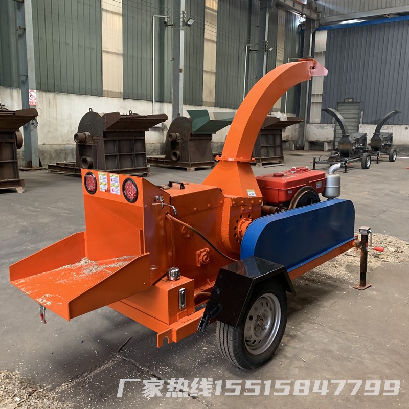 全自动移动树干树杈粉碎机竹子秸秆园林碎木机树根树枝柴油粉碎机