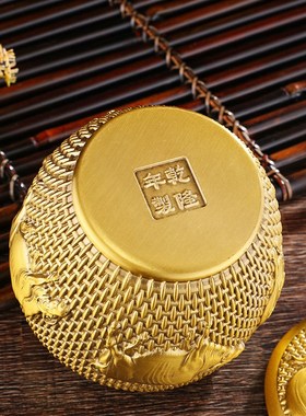 纯黄铜大号五牛茶叶罐带盖u精雕收纳储物密封铜罐招米存钱罐工艺
