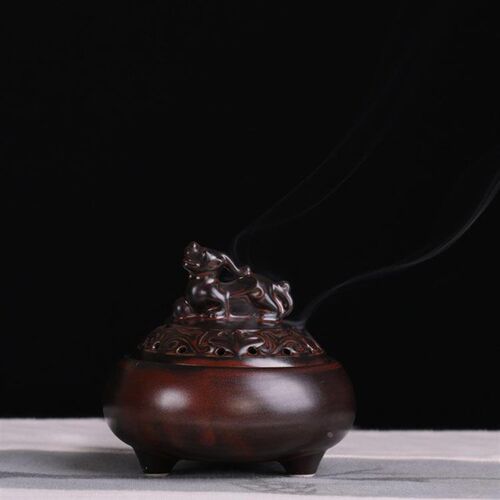 貔貅陶瓷香炉倒流沉香创意香炉古典传统摆件倒流烟复古盘香炉直销