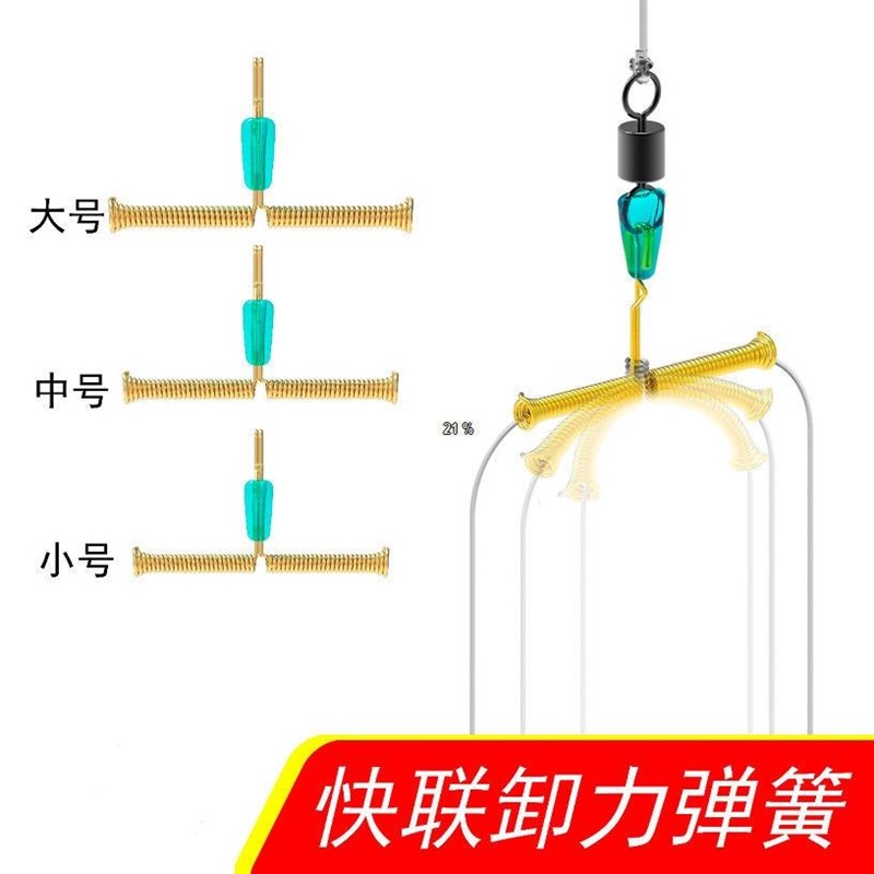 快连卸力b弹簧子线扣子线自然防缠分叉秒换子线扣
