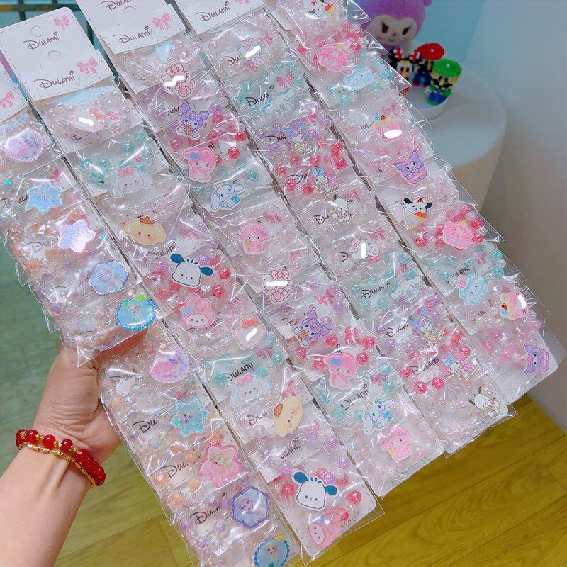 儿童甜美糖果色吊坠串珠手链手环女童可爱卡通公主手镯女孩饰品女