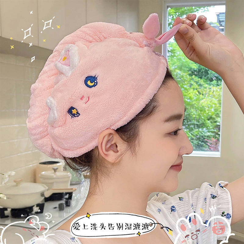 可爱干发帽超强吸j水速干女包头巾卡通女童H浴帽2023新款洗头干发