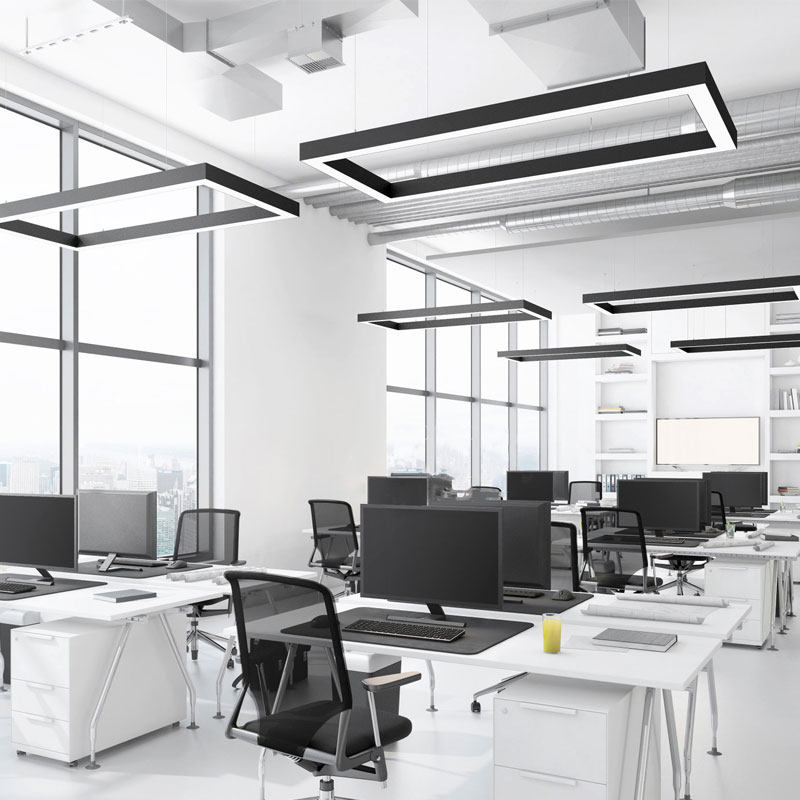 定制led长方形办公吊灯无缝拼接长条灯会议室超亮创意造型条形灯