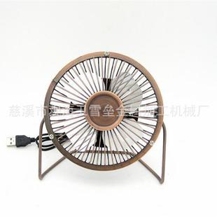 桌面铁艺迷你风扇电镀USB金属复古小风扇仿古铜色工艺品 静音台式