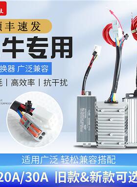 小牛电动车大功率DC转换器48-96V转12伏20A30A保护中控带手机快充