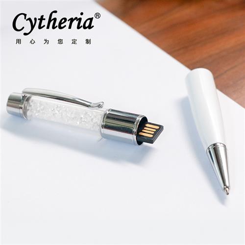 水晶U盘笔情人节礼物 水晶钻石U盘 平顶16GB优盘笔 水钻笔 记念笔