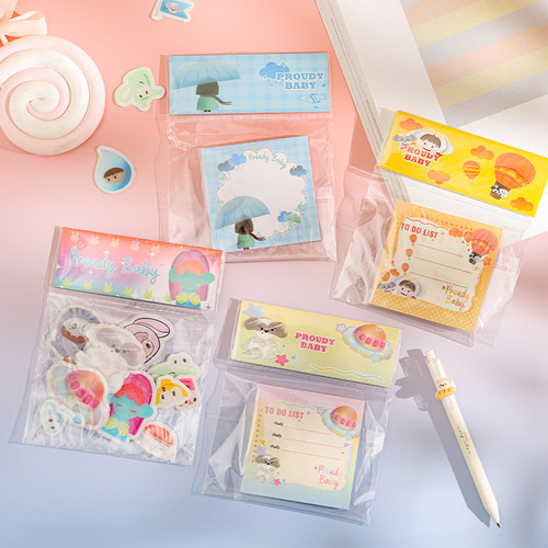 PROUDYBABY傲娇宝便签纸画展限定滴胶贴纸卡通便签可爱原创设计