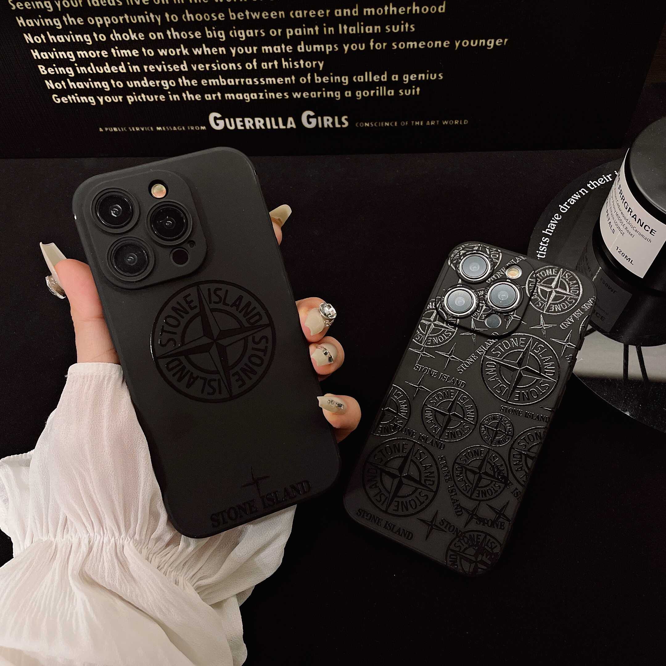 新款17air潮牌石头岛黑色磨砂浮雕16适用苹果15promax手机壳iPhone14男款13pro全包12硅胶11软保护套防摔高档