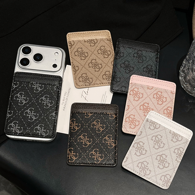 新款17潮牌老花Magsafe磁吸卡包适用苹果16promax手机iPhone15男女14pro皮质13背夹12超薄强磁卡套门禁卡证件