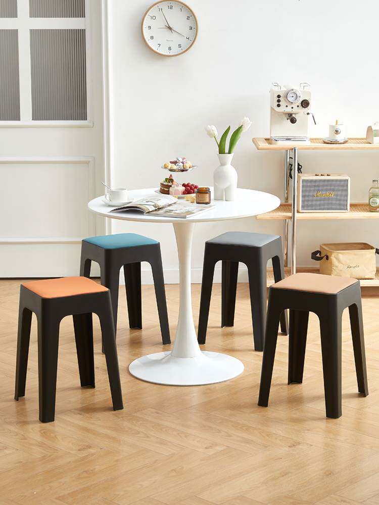 塑料凳子加厚家用特厚现代简约可叠放摞叠久坐舒服椅子高圆凳板凳