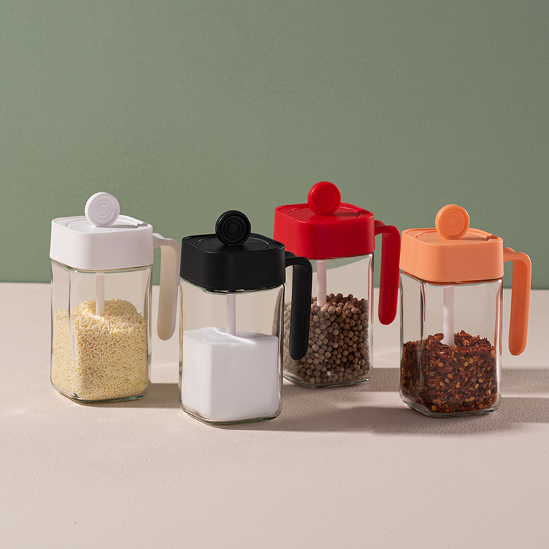 勺盖一体玻璃调味罐密封