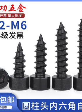 黑色8.8级内六角自攻螺丝HA高强度音箱喇叭木螺丝钉M2M3M4M5M6mm