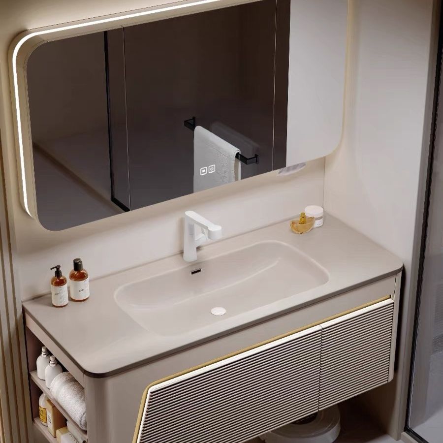 实木浴室柜陶瓷一体盆卫