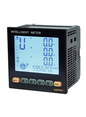 SOMMY松美ES925-W三相多功能电力仪表可以测28个电参数液晶显示屏