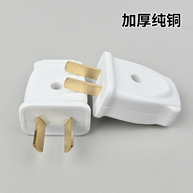 十个装加厚纯铜插头二脚