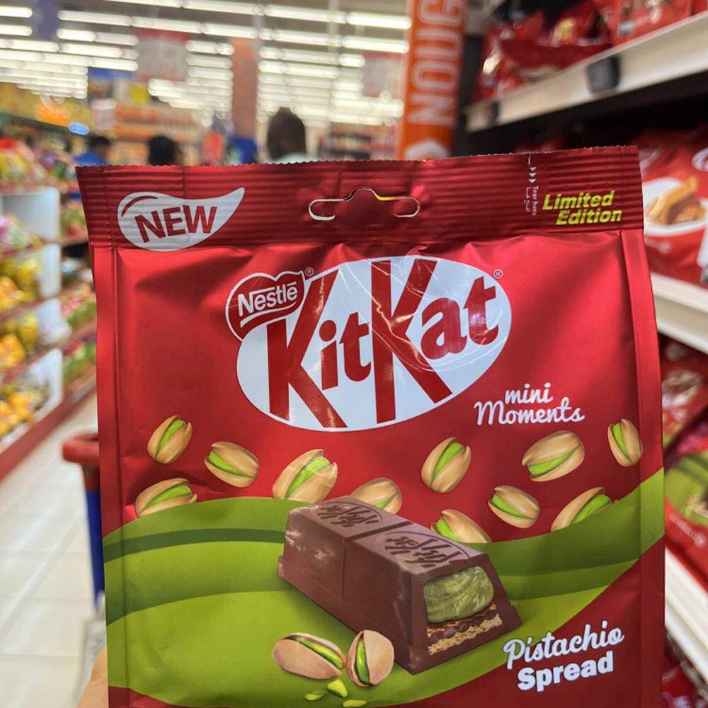 现货 迪拜代购KitKat开心果酱夹心威化巧克力6颗独立包装袋装喜糖