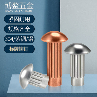 铝标牌铆钉不锈钢滚花铭