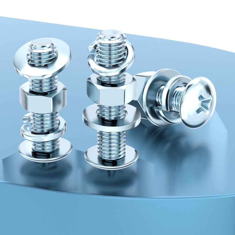 镀锌大扁头螺丝母平弹垫