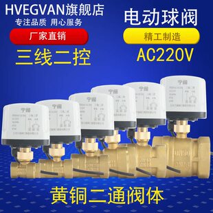 执行器黄铜不锈钢电动球阀DN15 AC220V二控92款