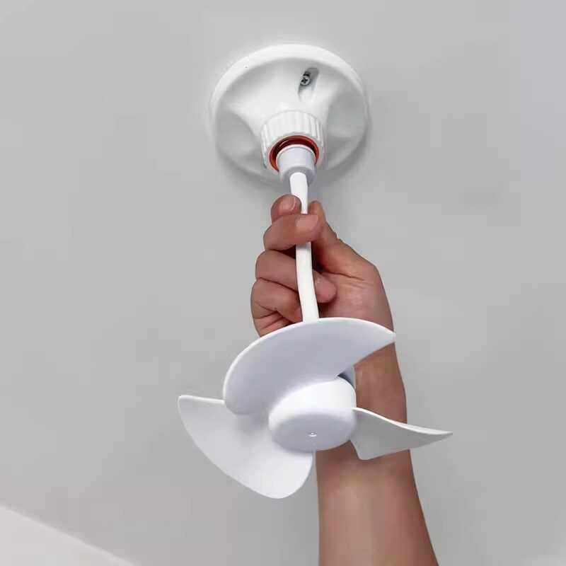 厨房专用风扇2024新款小型宿舍壁挂免打孔风扇灯泡螺口遥控大风力