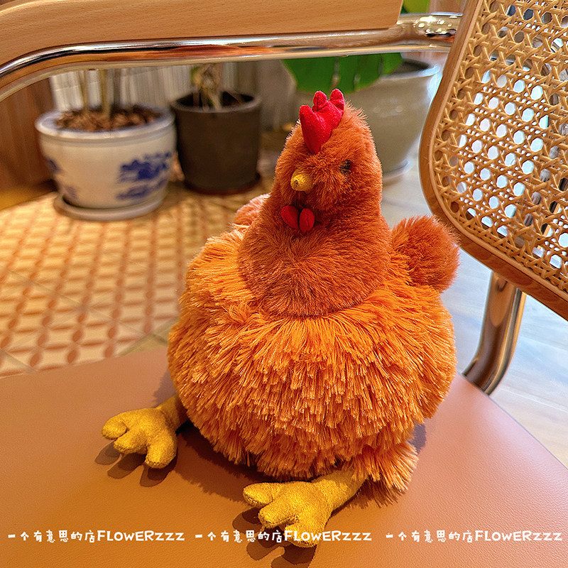 北欧毛绒小母鸡公仔仿真儿童玩具安抚娃娃公鸡少女心玩偶女生礼物