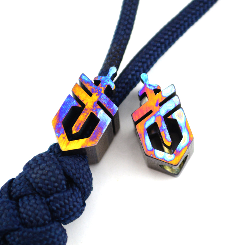 钛合金烧刀坠绳挂件烤蓝