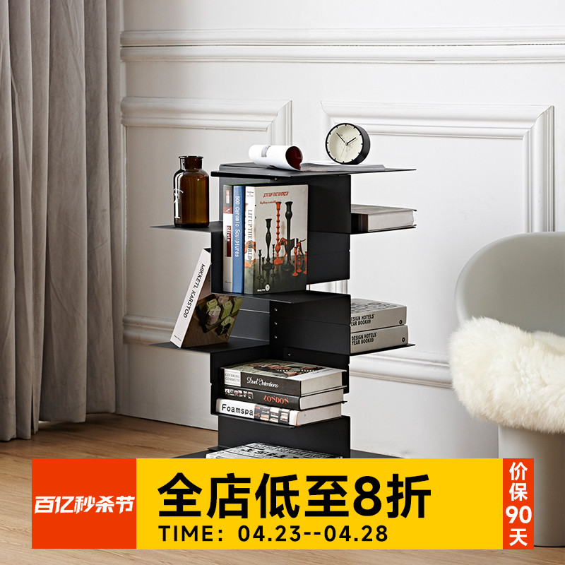 北欧铁艺创意移动置物架带轮不锈钢落地工业风书架客厅办公室收纳