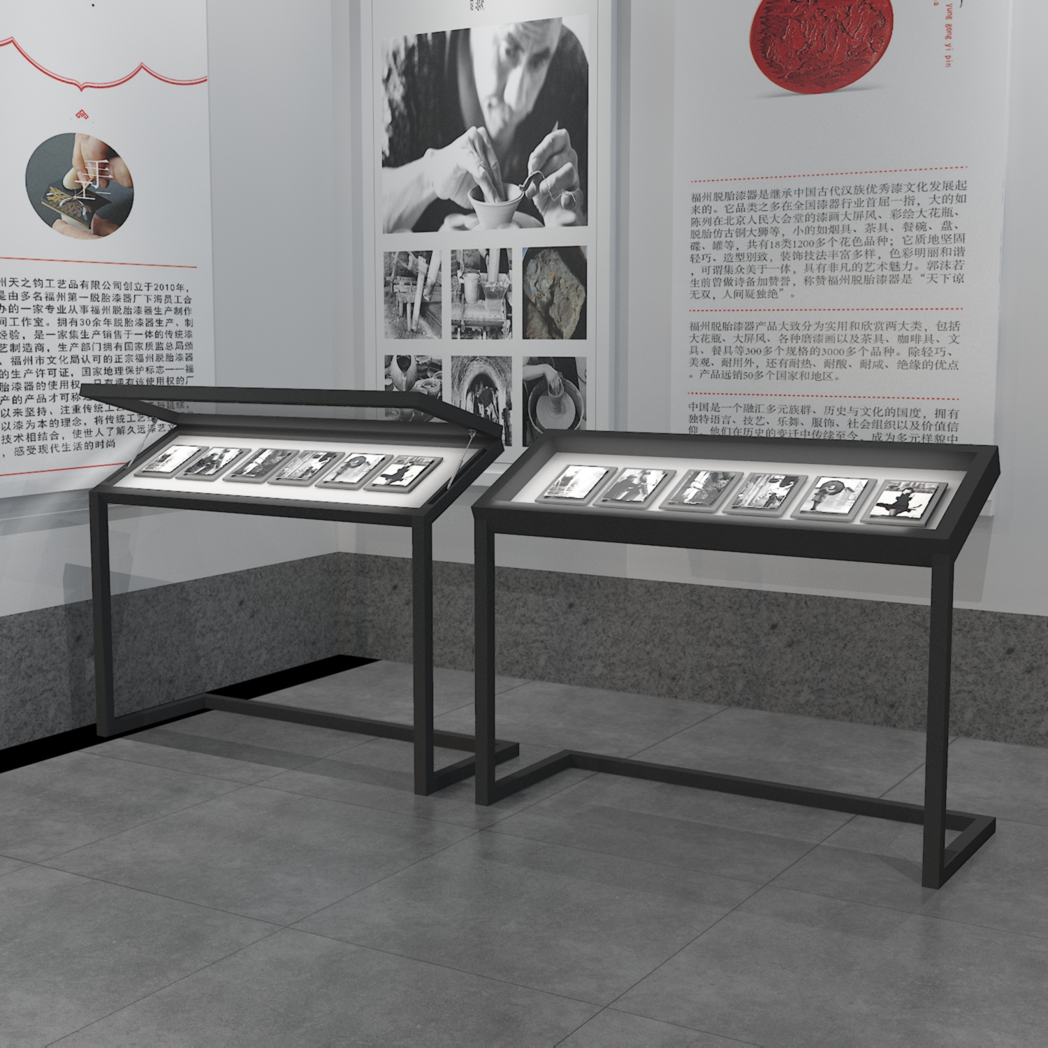 博物馆液压玻璃展示柜资