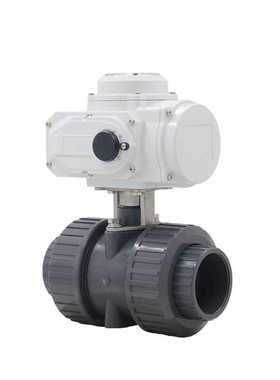 台湾环琪UPVC活接球阀UQ921F-10S耐酸碱耐腐蚀双由令PVC电动球阀