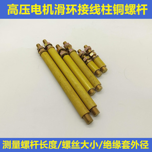 JR高压电机滑环集电环铜螺杆接线柱6根铜螺丝绝缘套电机铭牌尺寸