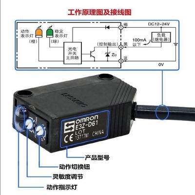 欧姆龙光电开关E3Z-D61/D62/R61/LS61 81/E3ZG-D61/T61/T81传感器