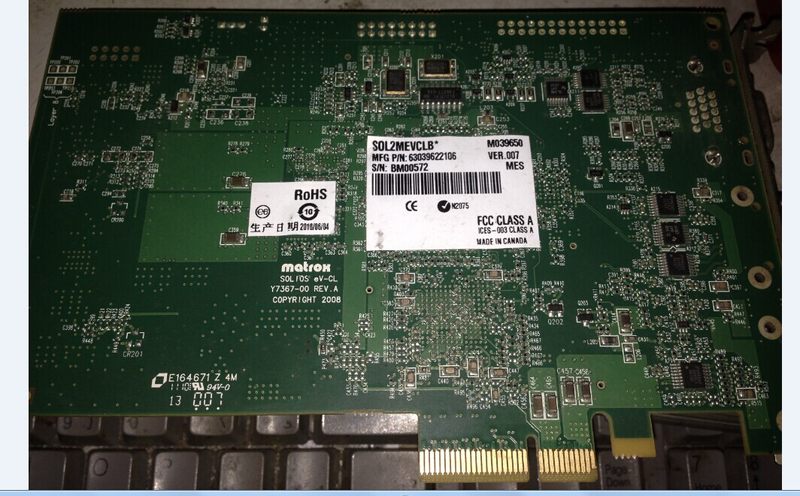 Matrox SOLIOS eV-CL  SOL2MEVCLB* Y7367-00-A -B  图像采集卡议