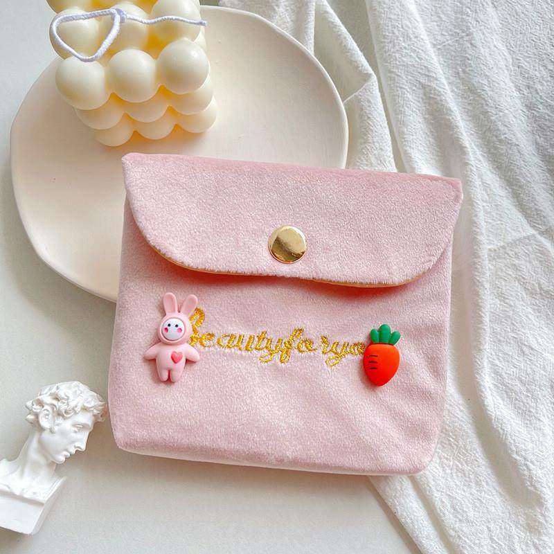 韩版可爱小兔刺绣随身包便携少女心姨妈巾卫生巾杂物口红收纳包包,厨房电器,其他商用厨电,淘宝优惠券,粉丝福利购,淘宝优惠卷