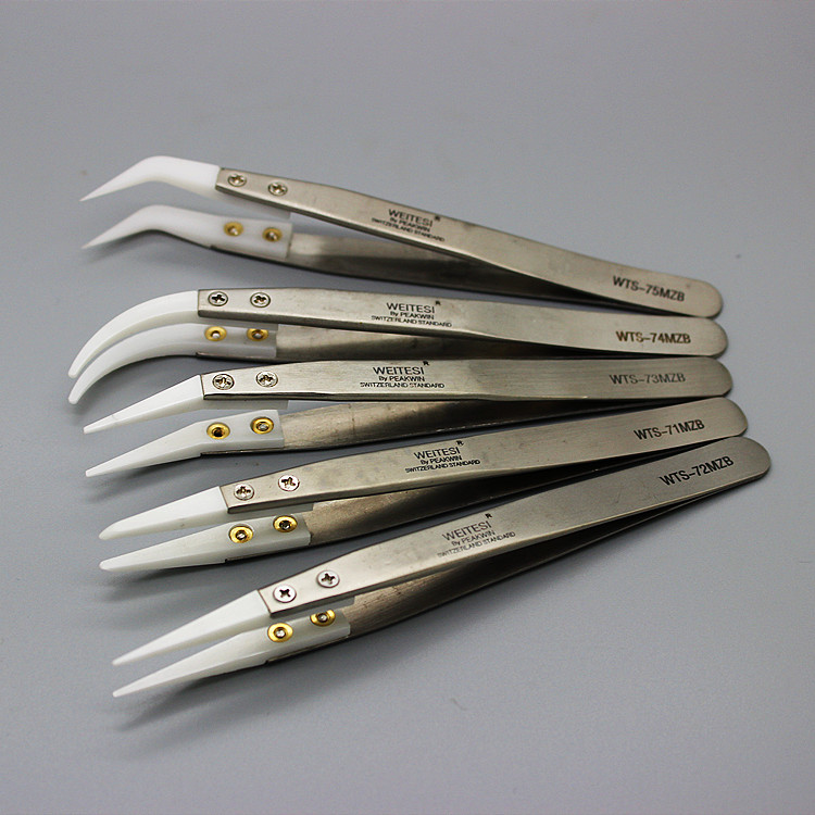 卫特斯套装陶瓷镊子圆尖