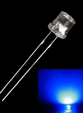 5MM 白发蓝发光管 LED发光二极管 发光管蓝色LED灯 100PCS