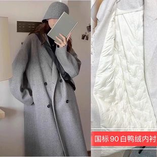 羽绒服内胆双面绒毛呢大衣女中长款秋冬上档次加厚小个子呢子外套