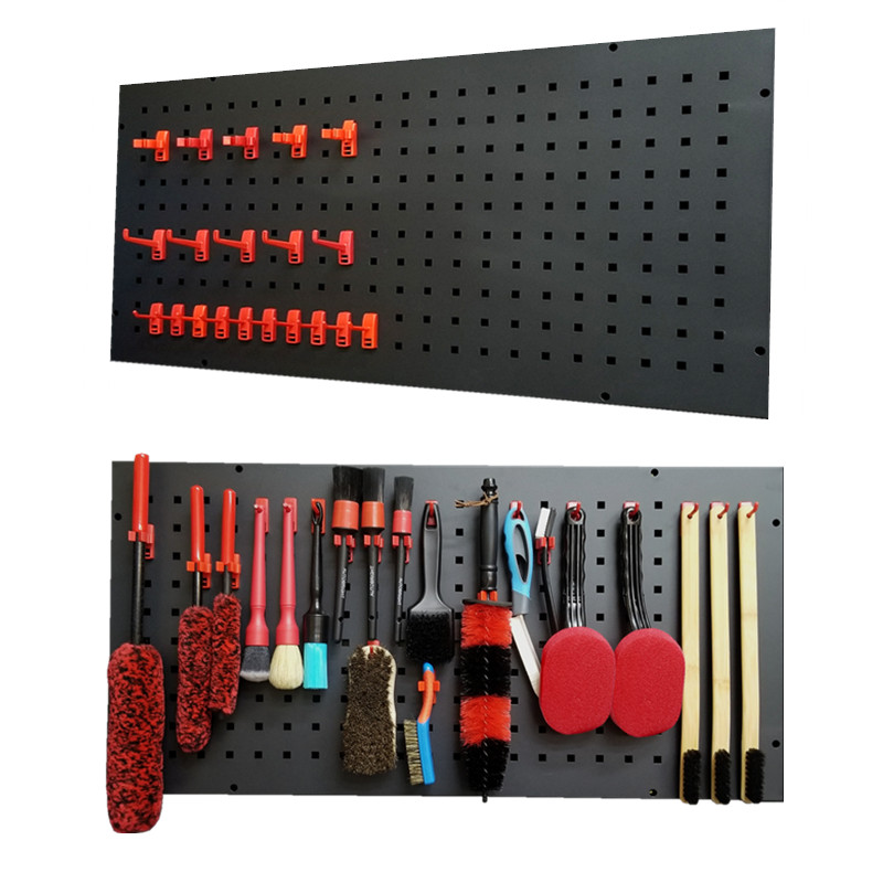 汽车美容店工具挂板洗车挂架铁板收纳形象展示置物墙面挂钩货架