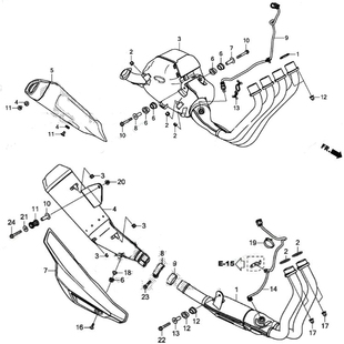 原厂进口CBR500R CBR650R CB650R CB500X/F原装排气管防烫罩护盖