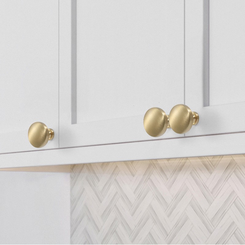 黄铜柜门现代简约衣柜抽屉橱柜北欧单孔柜子把手金色轻奢全铜拉手