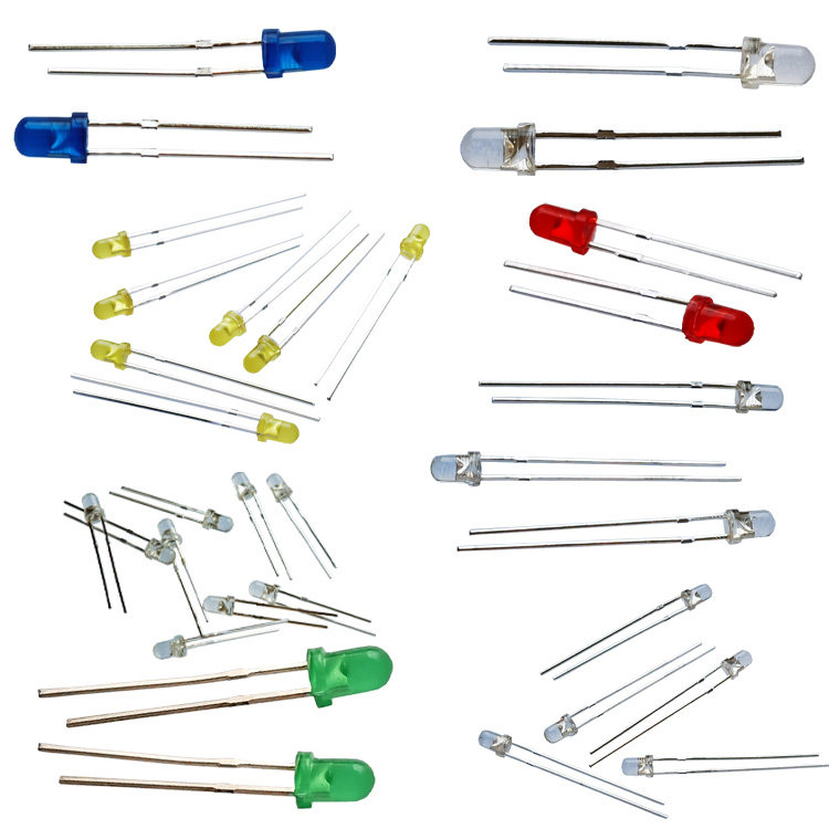 3mm 5mmLED整包发光二极管F3 F5红绿黄蓝白色直插灯珠元件包多种