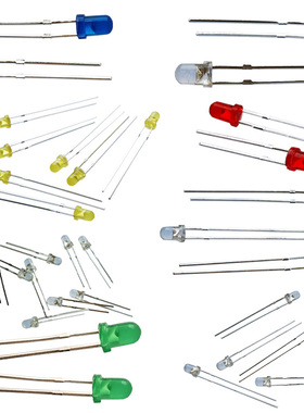 3mm 5mmLED整包发光二极管F3 F5红绿黄蓝白色直插灯珠元件包多种