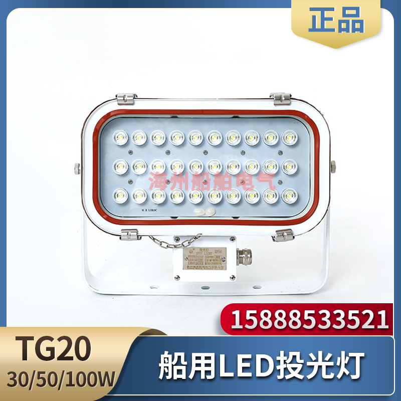 船用矿用不锈钢LED投光灯TG20-L强光大功率防水探照灯30W50W100W