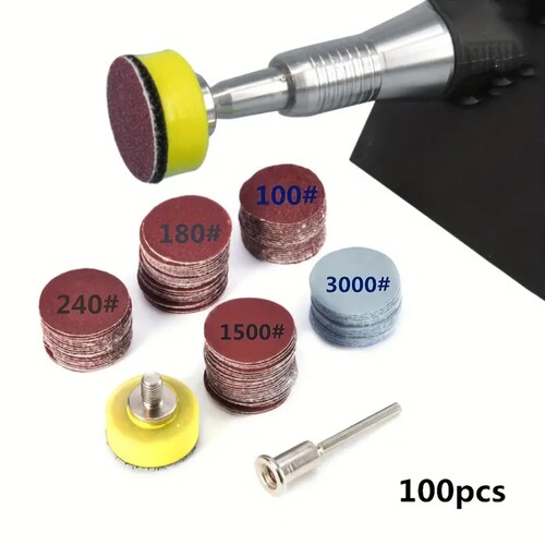 25mm 1英寸砂盘砂盘100-3000砂纸1英寸磨料抛光垫用于Dremel工具